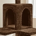thumbnail image 5 of Yaheetech 53.6'' H Multilevel Cat Tree with Ladder, Condo, and Basket, Brown, 5 of 7