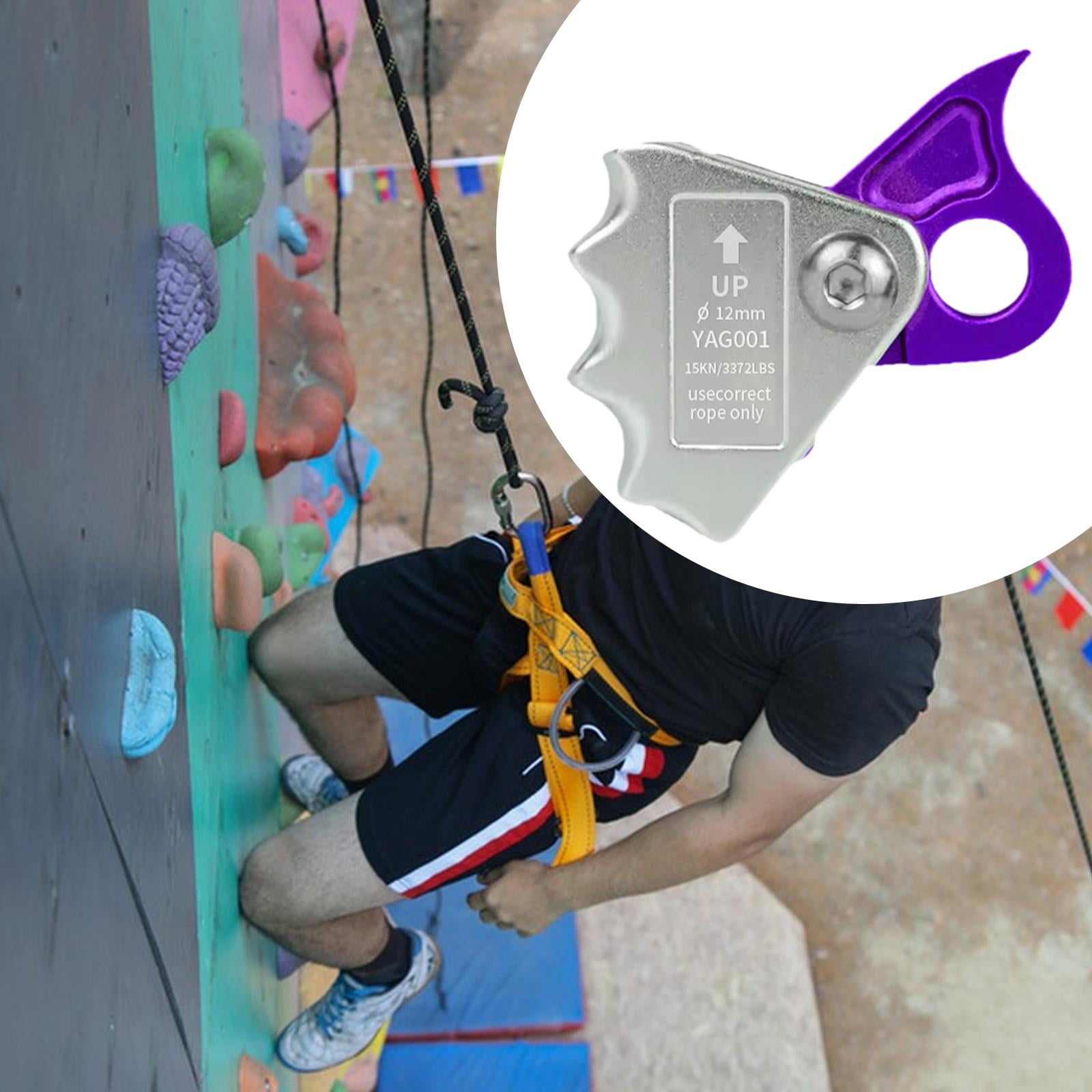 QccHieUs Climbing Rope Adjuster with Ascender Grip, 15kN Heavy Duty Descender Stopper for Purple