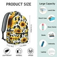 thumbnail image 6 of Elegant Sunflower and Floral Print Backpack for Teens - Large School Backpack with Laptop Compartment - Durable Bookbag with Comfortable Straps - Fashionable Flowers Pattern, 6 of 6