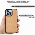 thumbnail image 3 of Solid Wood Phone Case for iPhone 13 Pro Max, Luxurious Natural Wood Grain Case with Drop Tested Shockproof Bumper and Camera Lens Protection Cover for iPhone 13 Pro Max (6.7) MW Cherry, 3 of 17