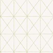 NuWallpaper White And Gold Get In Line Vinyl Peel And Stick Wallpaper, 216-in by 20.5-in, 30.75 sq. ft.
