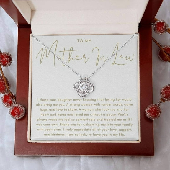 Mother In Law Gift (I Chose Your Daughter) Love Knot Necklace Luxury Box