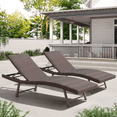 thumbnail image 3 of Vitarpatio Wicker Outdoor Chaise Lounge Chairs Set of 2, Rattan Patio Loungers Recliner Tanning Chairs, 3 of 10