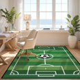 thumbnail image 3 of Design&I 3'x5' Washable Accent Rug Soccer Layout Field Centered Pitch Lines Door Center Goal Markings for Bedroom, Walk-in Closet, Pet Friendly & Non-Slip Built-In Grip, 3 of 7