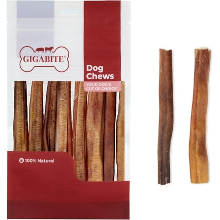 GigaBite 6 Inch Natural Odor Bully Sticks Treats (10 Pack) All Natural, Free Range Beef Pizzle Dog Chews – by Best Pet Supplies