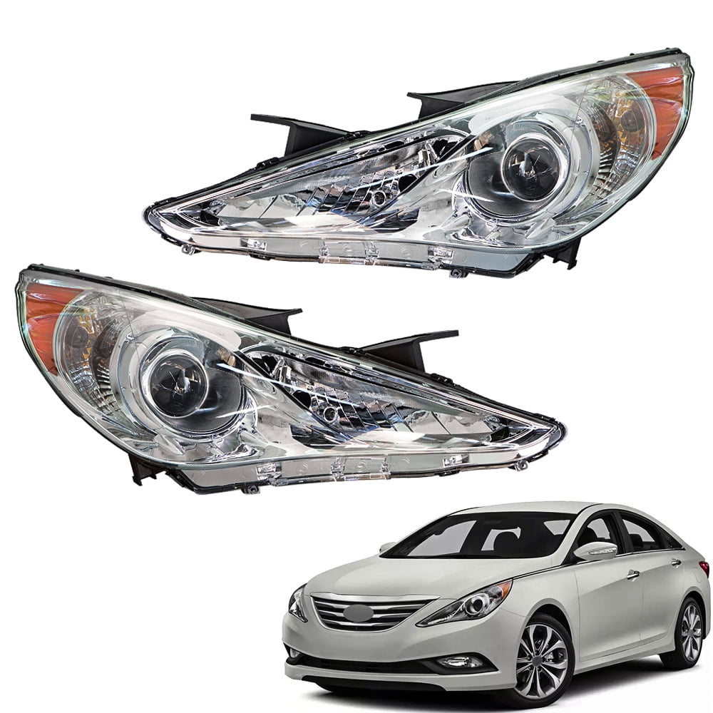 Labwork 2pcs Headlights Assembly Headlamps Housing L&R Fit for 2011 2012 2013 2014 Hyundai Sonata