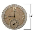 thumbnail image 2 of Taylor 14-inch Terra Cotta Stone Clock with Thermometer, 2 of 8
