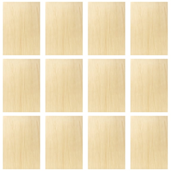 12 Pcs Basswood Plywood Boards, 11.8 x 8.3 x 0.12 inch Unfinished Light Wood Sheets for DIY Craft Projects, Home Decor, Model Making, Pyrography, Painting & Wood Carving