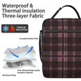 thumbnail image 2 of Maroon and Pink Checkered Pattern Insulated Lunch Bag for Men Women,Waterproof Lunch Box for Work,Picnic or Travel,Thermal Insulation,10.63x9.06x3.54 Inches, 2 of 5
