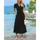 thumbnail image 5 of Vestido PRETTYGARDEN para mujer, midi, casual, cuello en V, verano, con bolsillos, 5 of 6