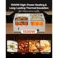 thumbnail image 2 of Dranite Commercial Food Warmer 4-Pan, 1500W Electric Stainless Steel Steam Bain Marie with Lid, Fast Heating Countertop Warmer for Catering Restaurant Buffet Party, Includes Soup & Perforated Ladles, 2 of 6