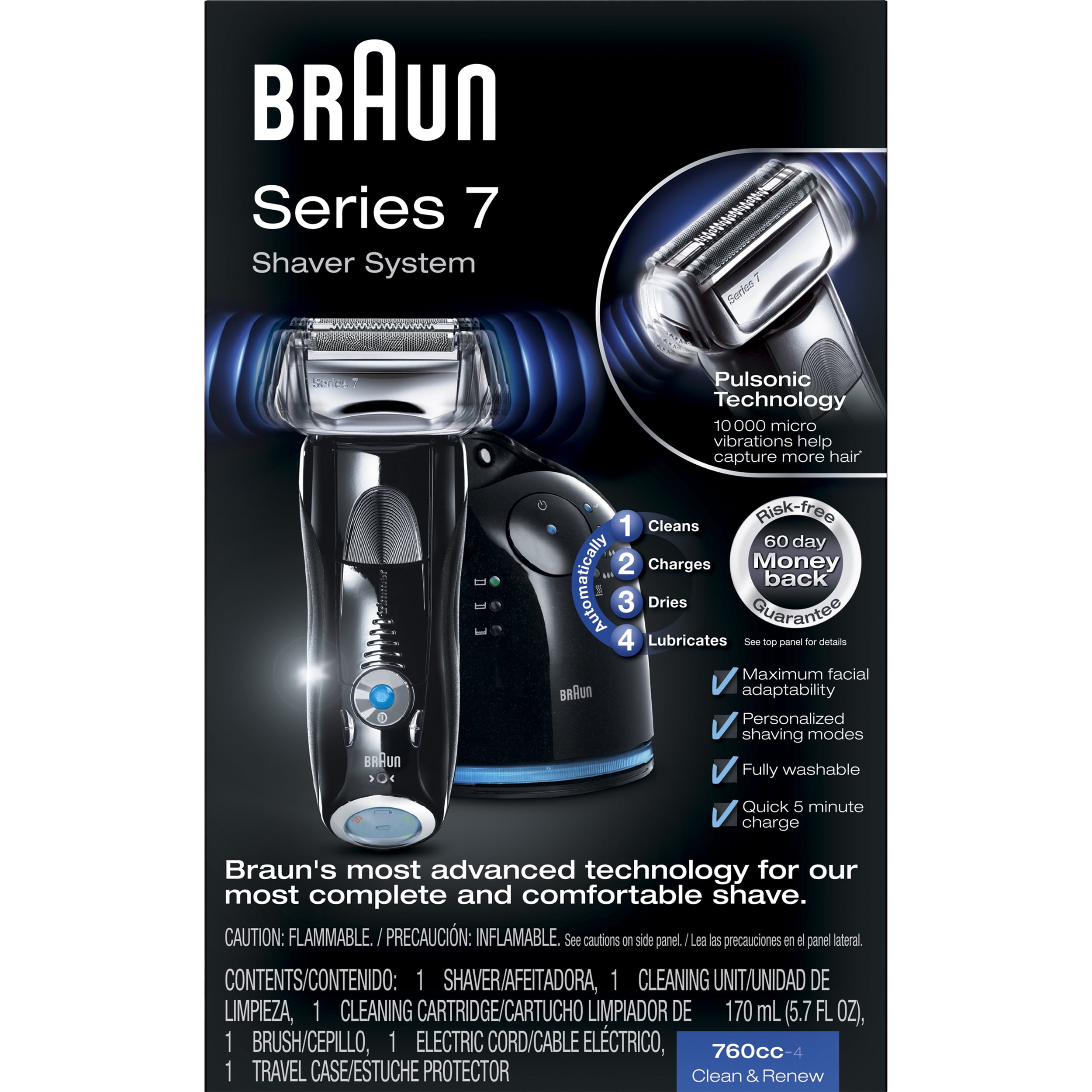 Verbazingwekkend Drama Aanzetten Braun Series 7 760cc-4 Mens Wet Dry Electric Shaver with Clean Station -  Walmart.com