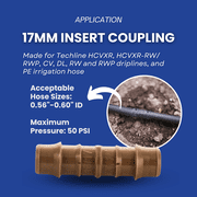 Netafim 17mm Barbed Drip Irrigation Coupling - 25 Pack
