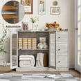 thumbnail image 2 of BeesClover Buffet Moderne de 43 Pouces, Bahut de Rangement avec Conception à Garde-Corps, Tablettes Ajustables et 3 Tiroirs, 2 of 8