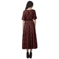 thumbnail image 6 of Moomaya Short Sleeve Midi Dress Printed Pleated Scoop Neck Elegant Work Dress, 6 of 6