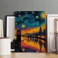 thumbnail image 3 of Larbulse  Bridge Stary Nigh Sky Canvas Wall Art Home Decor Poster Vintage Funny Print Picture Abstract Bedroom Living Room Kitchen Posters Decor, 3 of 5