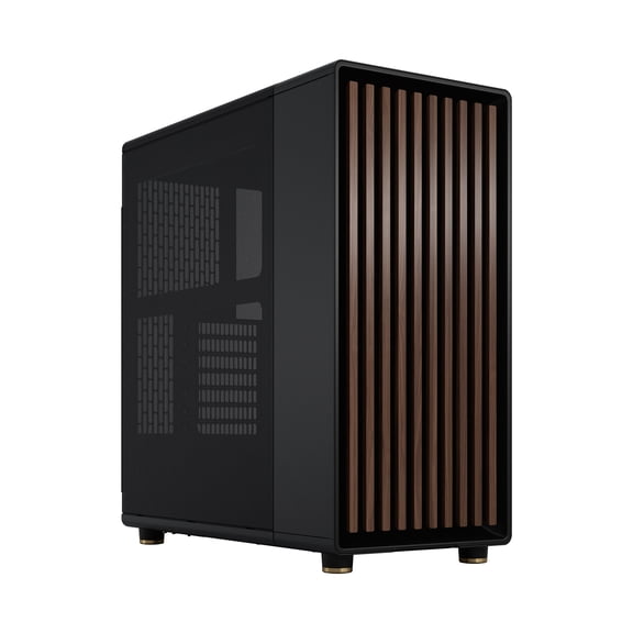 Fractal Design North Charcoal Black Chassis with Walnut Front and Mesh Side Panel ATX Mid Tower Computer Case