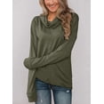 thumbnail image 3 of Pullovers à Manches Longues pour Femmes Col Bénitier Tunique Chemise Décontractée, 3 of 4