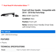 thumbnail image 2 of Front Left Door Handle - Compatible with 2014 - 2016 Kia Forte Koup 2015, 2 of 2
