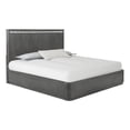 thumbnail image 1 of Pemberly Row Queen Bed with Panel Style Headboard Ash Gray Solid Wood Frame, 1 of 7