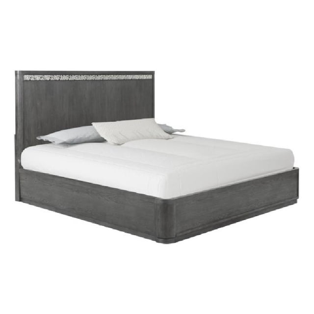 Pemberly Row Queen Bed with Panel Style Headboard Ash Gray Solid Wood Frame