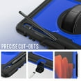 thumbnail image 5 of Dteck Case For Samsung Galaxy Tab S7 FE 2021 12.4-inch SM-T730/T736B,Shockproof Rubber 3-Layer Protection Hybrid Hard Kickstand Case Cover for Galaxy Tab S7+ T970/T975 with Shoulder Strap,Blue+Black, 5 of 7