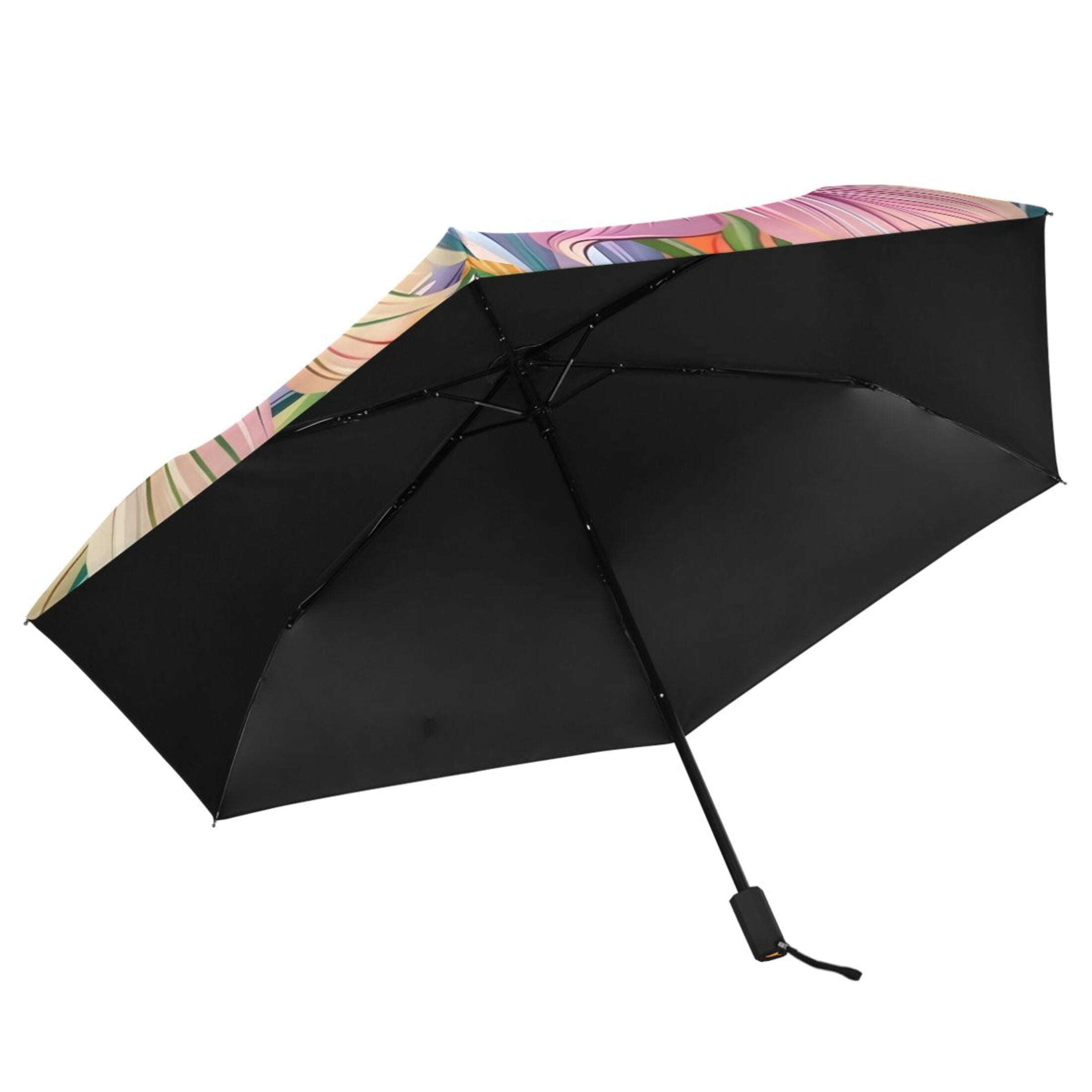 ALAZA Beautiful Lily Flowers UPF 50+ Compact Folding Umbrella for Rain Travel Umbrella Packable