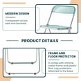 thumbnail image 5 of LeisureMod Folding Dining Chair in Acrylic with Chrome Steel Frame and Open-Back Design for Modern Home, Kitchen, Cafes Lawrence Collection Set of 4, 5 of 10