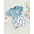 thumbnail image 3 of Coduop Infant Baby Boys Summer Tracksuit Short Sleeve T-shirt Tops and Shorts 2Pcs Outfit Set, 3 of 8