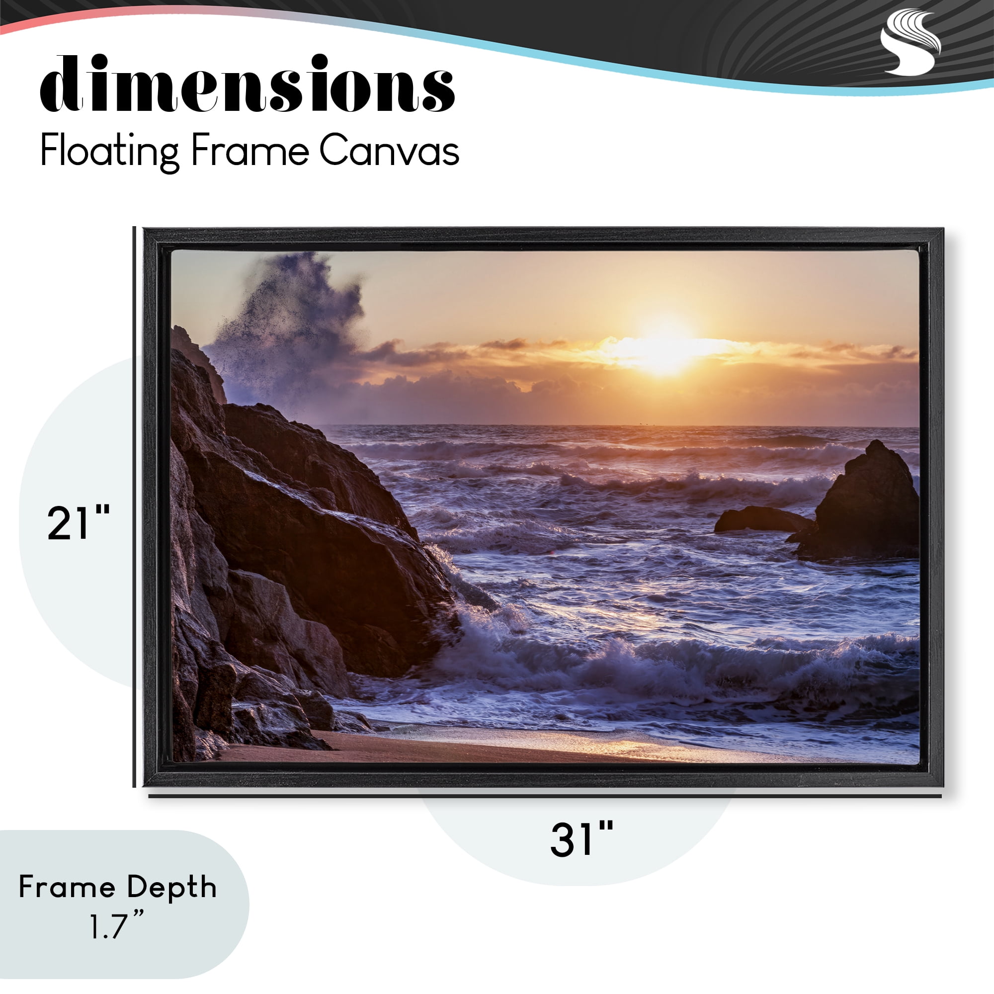 Stupell Industries Siren Song Rocky Shore Black Framed Floater Canvas Wall Art, design by Shelley Carlisle