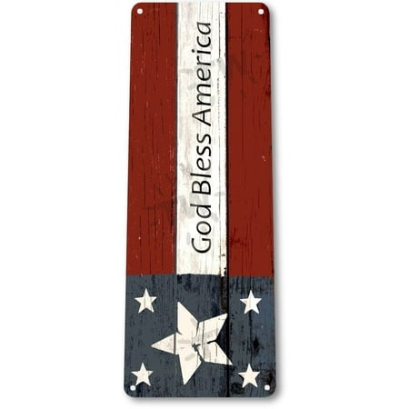 Ac Milan Flag - TIN SIGN B613 God Bless America Patriotic Flag USA Metal Flag Decor, By Tinworld