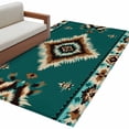 thumbnail image 2 of 3x5Ft Area Rugs Green Southwestern Non-Skid Rubber Backing Large Rectangle Rugs - Living Room Bedroom Home Office, Boho Ethnic Geometric Retro Indoor Floor Mat Carpets Washable Rug, 2 of 9