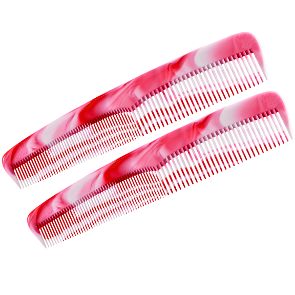 Parcelona French Small 5.25" Pocket Hair Comb for Women, Men for Daily Grooming (Red(Setof2))