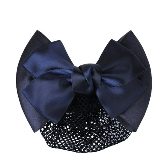 tredstone Wide Application Bow Work Hair Clips For Various Occasions Fashionable And Elegant Elastic Hair Nets blue fine net 1Set
