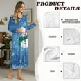 thumbnail image 6 of SEANATIVE Christmas Nightgown for Women Long Sleeve Sleep Shirt with Button Front Pajama Dress Night Gown Cozy Full Length Nightdress for Casual Home Bedroom, S, Snowman Snowflake Blue, 6 of 7