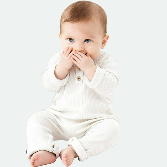 Cowsor Baby Boy Girl Solid Color One Piece Romper Jumpsuit Outfits Clothes