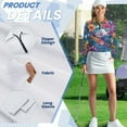 thumbnail image 6 of Yuyamidu Colorful Boho Flowers Long Sleeve Golf Shirt for Women Floral Tennis Tops Running Shirt with Collar Sports Athletic T-Shirt Shirts Plus Size S, 6 of 8