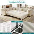 thumbnail image 4 of Timbernest 115.3" Sectional Sleeper Sofa with Pull Out Bed, L Shape Couch for Living Room, Button Tufted and Gold Trim Rolled Arms, Velvet Beige, 4 of 13
