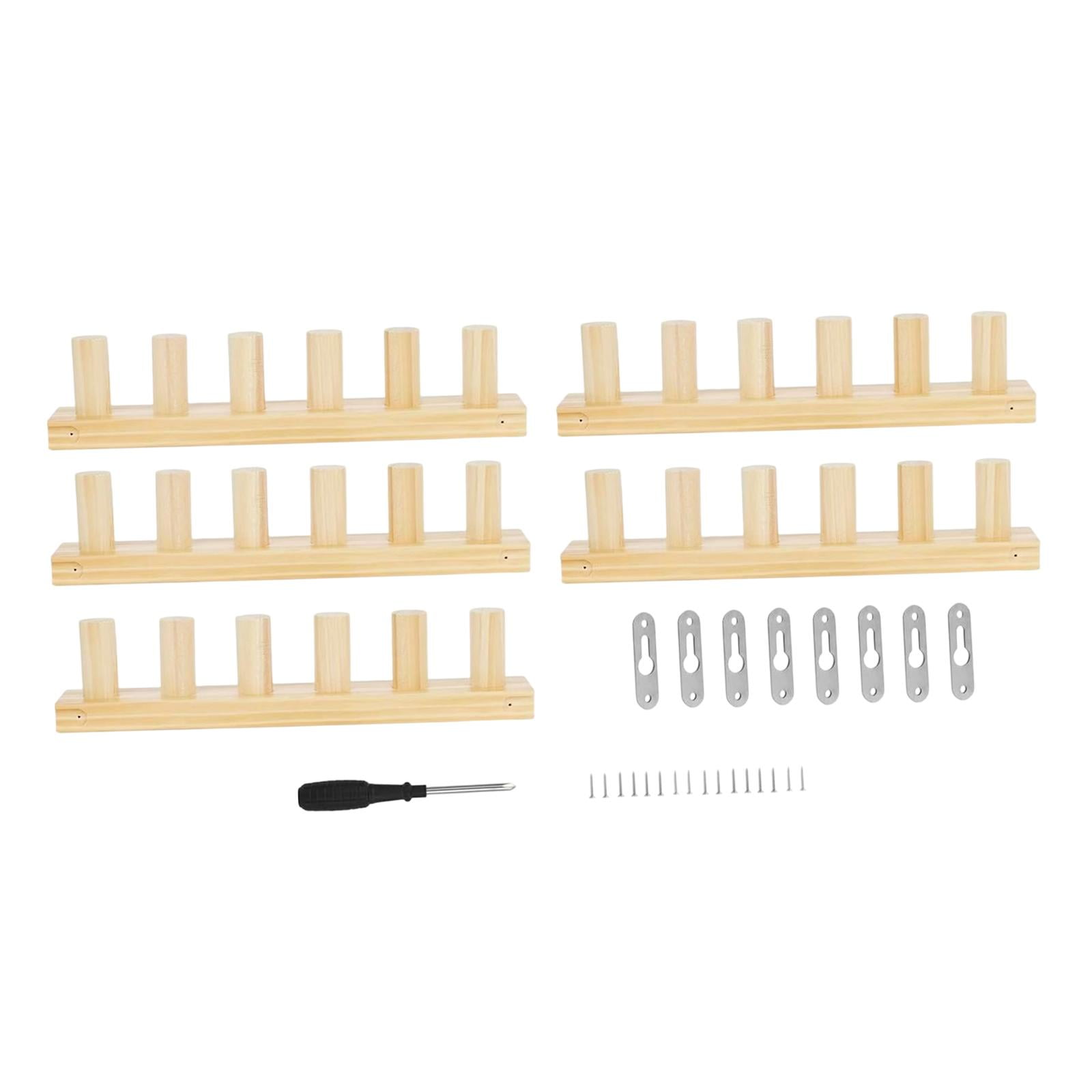 5 Sets Wooden Knitting Loom Kit Blanket Loom Bulky Frame Sturdy Adjustable for DIY Yarn Crafting and Beginners