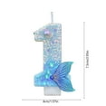 thumbnail image 3 of Blue Number Birthday Candles Mermaid Tail Birthday Candles For Cake Candle Topper Anniversary Celebrations Supplies, Usupdd Blue Number Birthday Candles Mermaid, 3 of 6