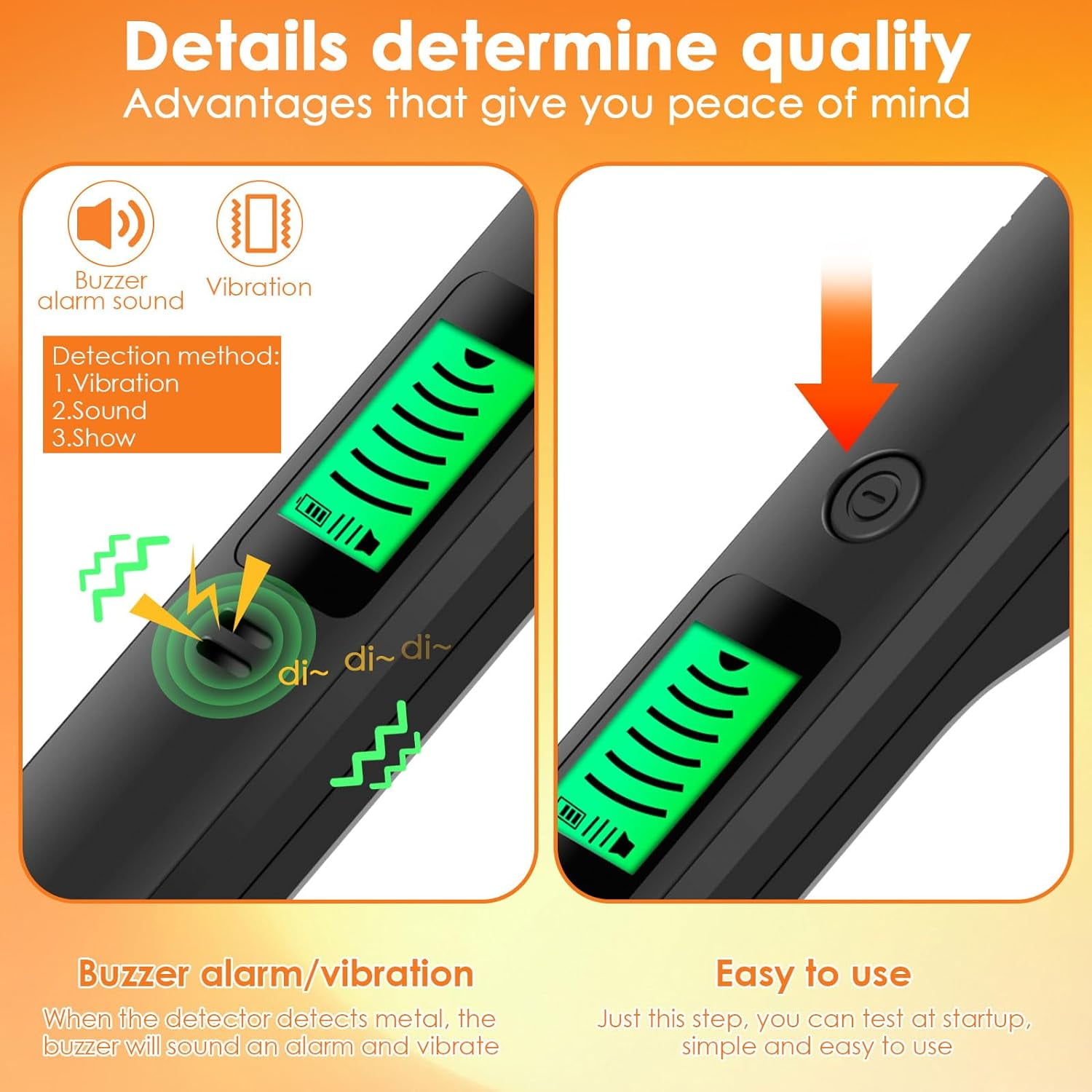 SLGHLSAHG Handheld Highly Sensitive Metal Detectors, Metal Detector Pinpointer with Audible and Vibration Alerts, 360°Search IP54 Waterproof Metal Treasure Finder for Adults & Kids A79318