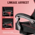 thumbnail image 4 of SOONTRANS Gaming Chair for Adults, Velvet Fabric High Back Comfortable Video Game Chair with Footrest and Massage Lumbar Cushion, Racing Office Computer Desk Chair, Ergonomic Gamer Chair, Black/Red, 4 of 10