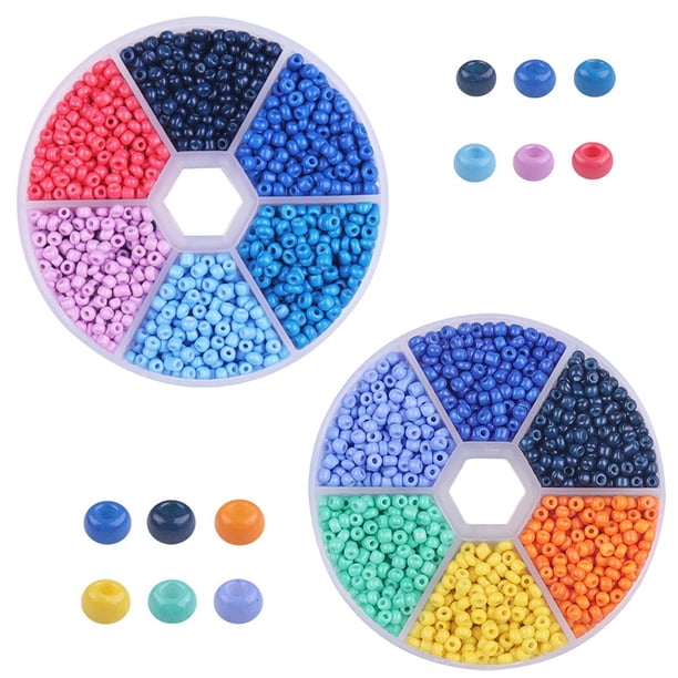 3800 cuentas de semillas de vidrio, juego de cuentas de pulsera de 3 mm, cuentas de vidrio surtidas con caja de almacenamiento de plástico Zhivalor BST3025995-3