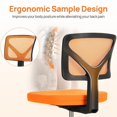 thumbnail image 4 of EBQOSK Armless Drafting Chair Basics Rolling Desk Chair, Ergonomic Desk Chairs, Rolling Bar Stools Chairs Breathable Mesh for Home Bedroom Study Student Height Adjustable (Orange), 4 of 7