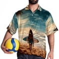 thumbnail image 4 of Surfing in Summer Men's Short Sleeve Printed Poplin Shirt with Spread Collar Tops - Casual Button Down Summer Beach Shirt for Men and Women, 4 of 6