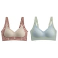 thumbnail image 1 of (2-Pack) Rinsvye Women's Comfortable and Backless Bra Transparent Shoulder Strap Cordless Pack of Sports Bras for Women Backless Spongeless with Convertible Shoulder Straps, 1 of 7