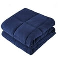 thumbnail image 7 of saney 3pc Prewashed All Season Down Alternative Comforter Duvet Insert -Quilted Comforter with Corner Tabs -Box Stitched -250GSM Fiberfill Chic Farmhouse Bedding(Salomon,Queen,Navy), 7 of 7