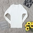 thumbnail image 3 of Honeeladyy Toddler Kids Baby Girls Ribbed Knit Sweater Soft Solid Warm Sweater Pullover White, 3 of 8