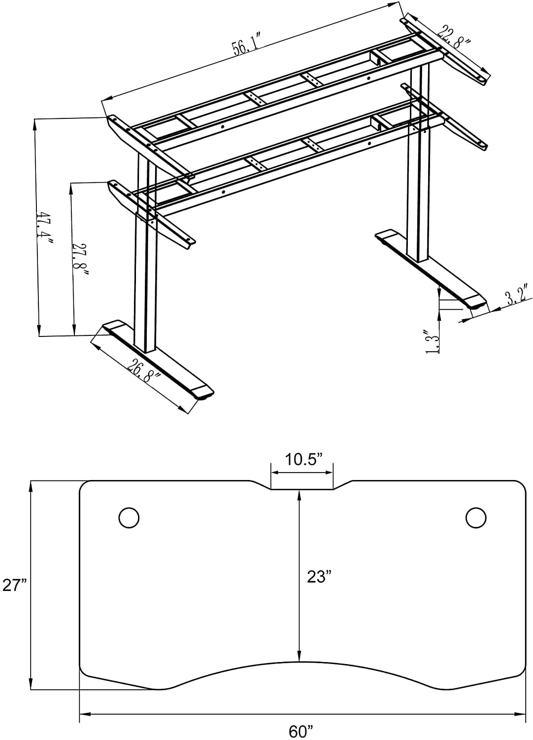 ApexDesk Elite Series 60" W Electric Height Adjustable Standing Desk (Light Oak Top, White Frame)