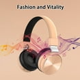 thumbnail image 4 of Christmas Gifts Clearance! SHENGXINY Bluetooth Headphones Clearance Frequency Responses Range 15-22000 Headphones Folded 5.0 Stereos Mobile Wireless Bluetooth Headphones Gold, 4 of 7